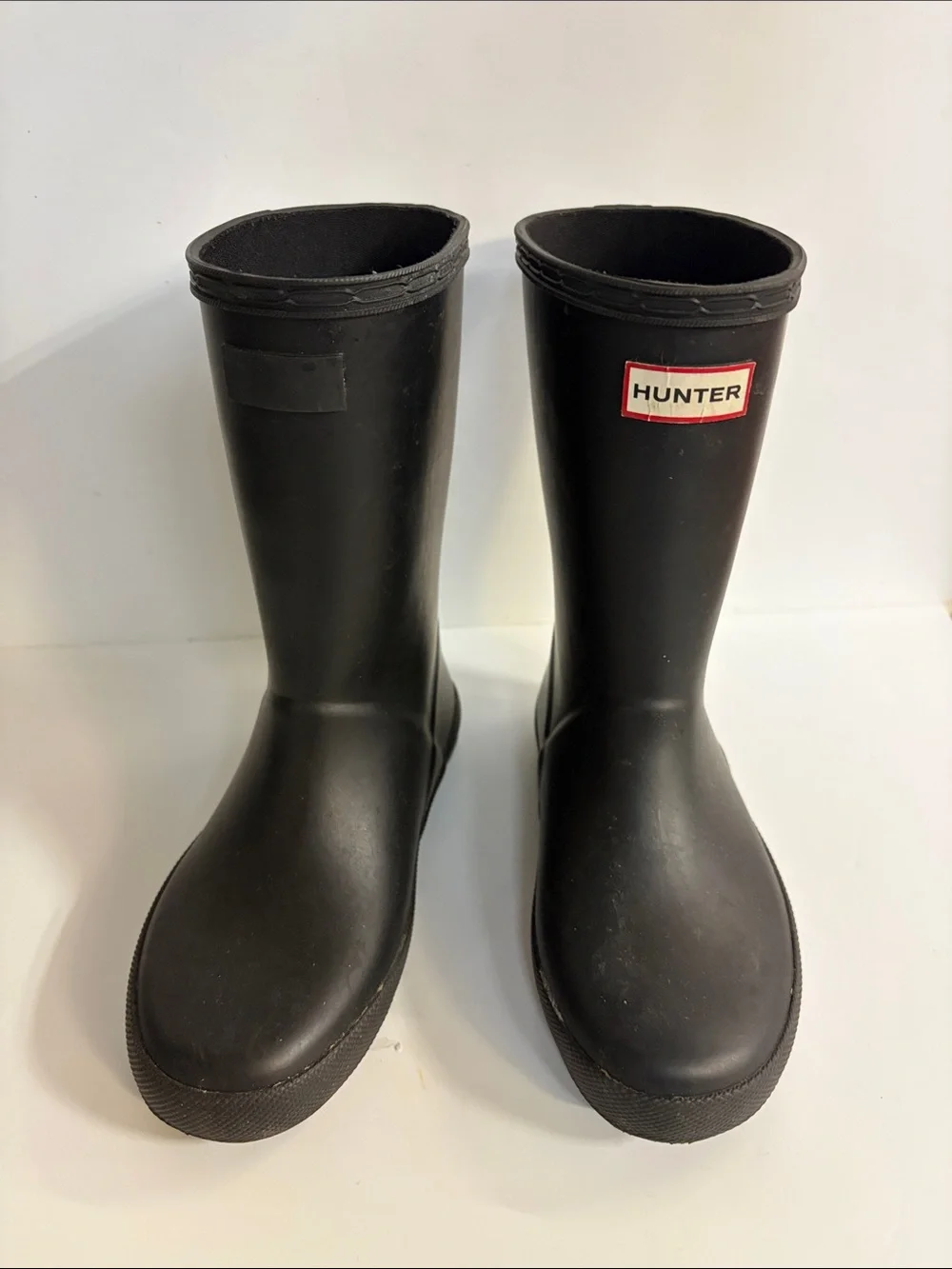 Hunter Kids Black Matte Rain Boots UK Size 12
